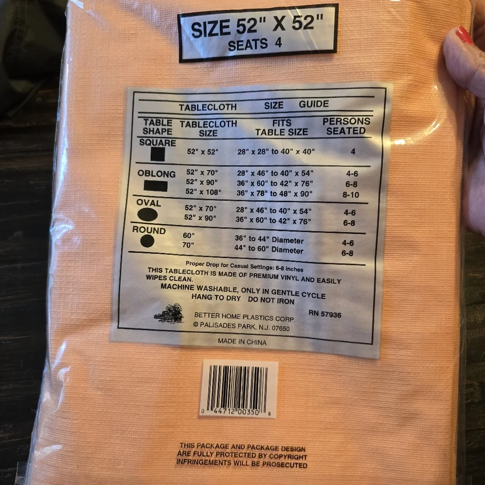 2 1996 flannel back Plastic tablecloth 52” x‎ 52‘’ Green Wipes Clean NIP Picnic
